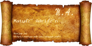 Matyé Adrián névjegykártya